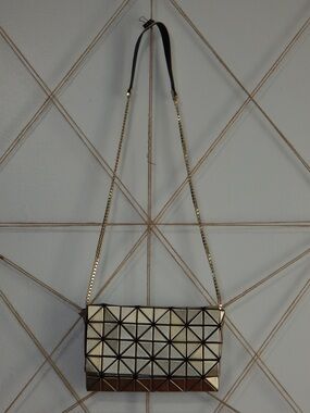 Issey Miyake BAO BAO, Geometric Panel Shoulder Pouch in Lucent Prism Gold